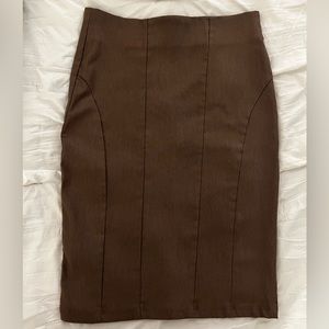 Brown pencil skirt